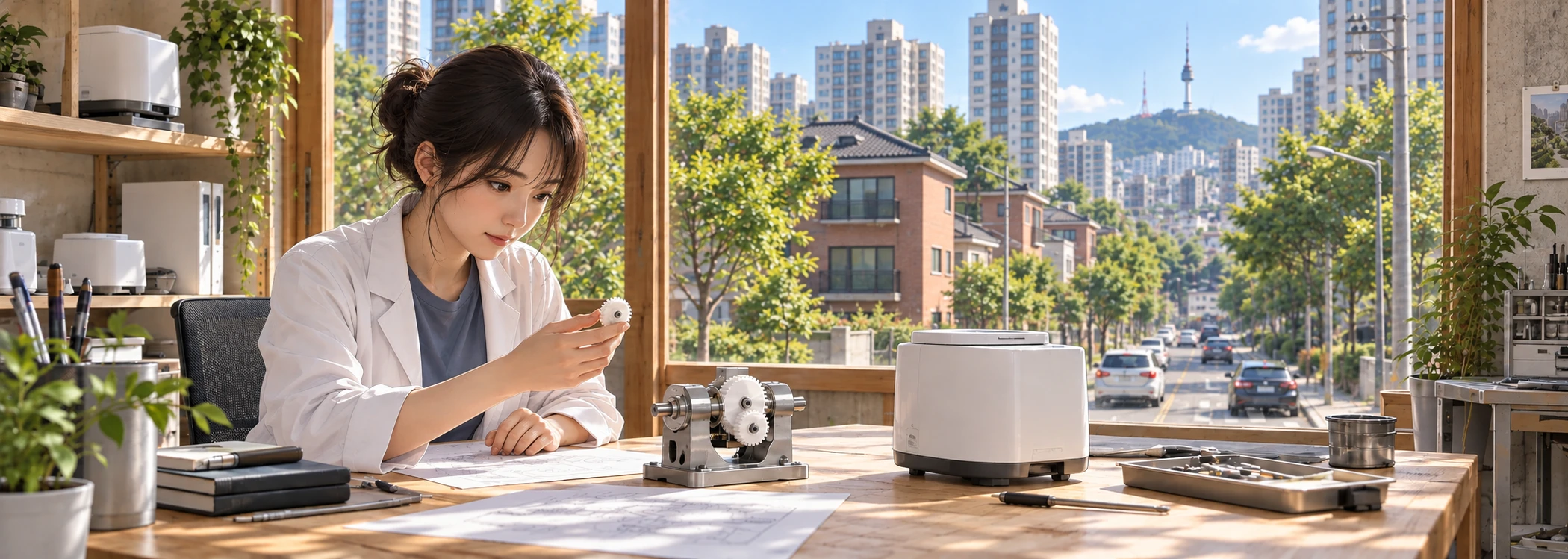 Appliance polymer gear evaluation illustration with Dhaka in the background